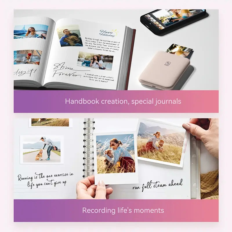 1pc HPRT Mini High-Definition Portable Photo Printer, Wireless Connectivity, 303DPI Color Printing, Compatible with iOS/Android Devices, ZINK Printing Technology, Ideal for Parties/Travel, Instant Photo Printing, Pink