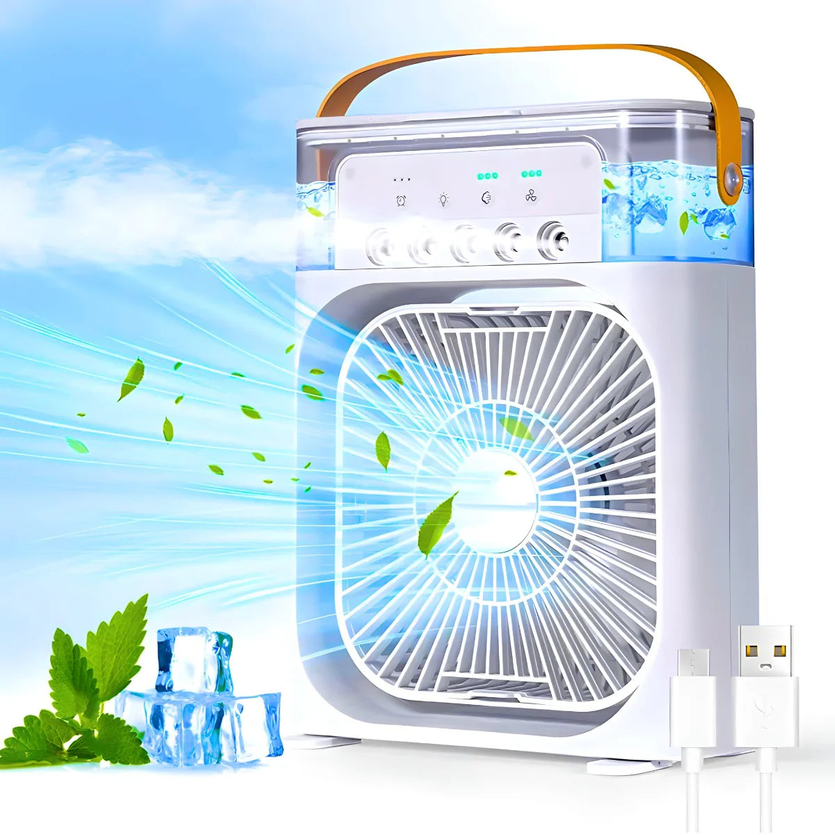 Mini air conditioner 5 in 1 - Water mist and cooling diffuser