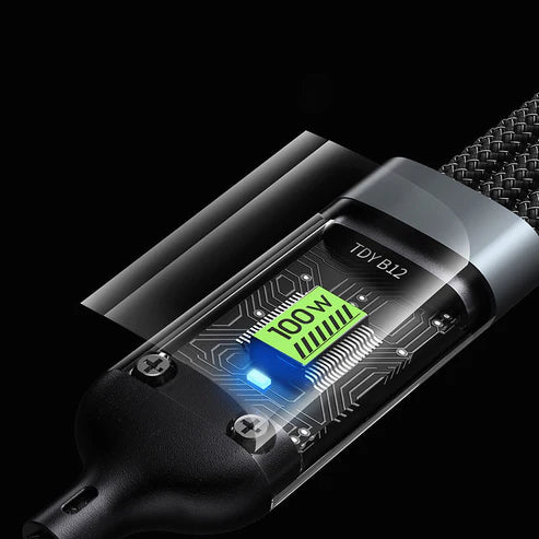 π₯3-in-1 100W Transparent Fast Charging Cable