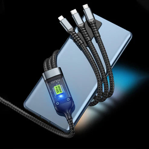 π₯3-in-1 100W Transparent Fast Charging Cable