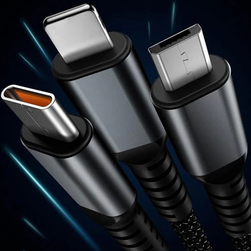 π₯3-in-1 100W Transparent Fast Charging Cable
