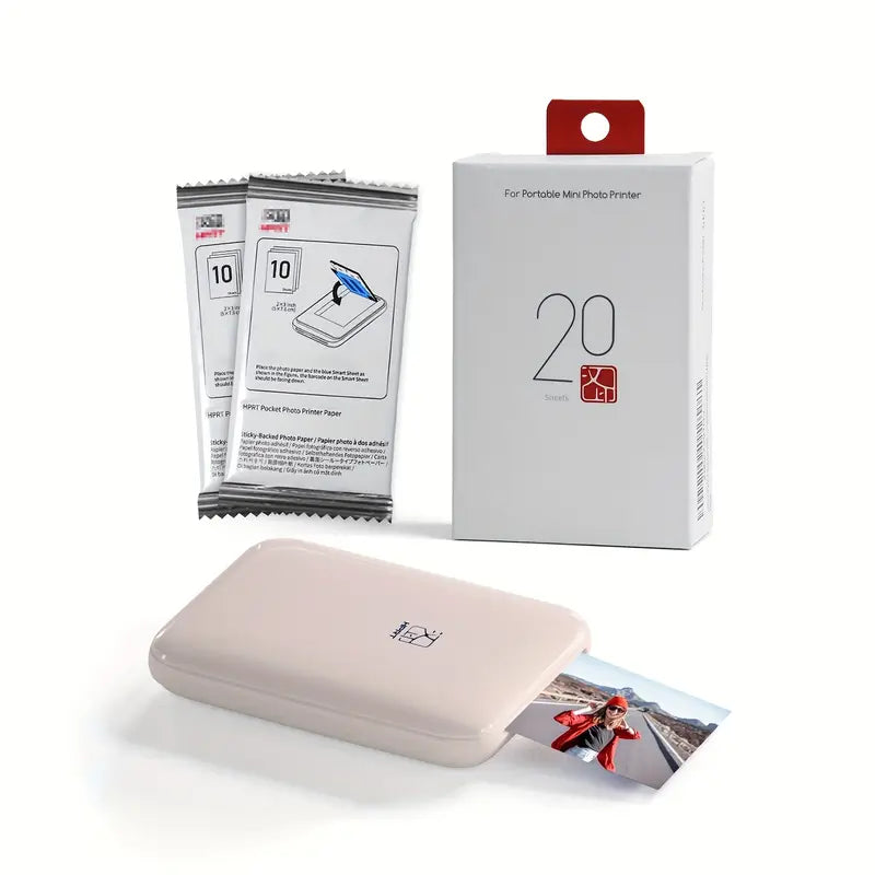 1pc HPRT Mini High-Definition Portable Photo Printer, Wireless Connectivity, 303DPI Color Printing, Compatible with iOS/Android Devices, ZINK Printing Technology, Ideal for Parties/Travel, Instant Photo Printing, Pink