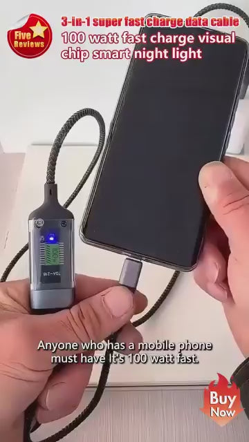 🔥3-in-1 100W Transparent Fast Charging Cable